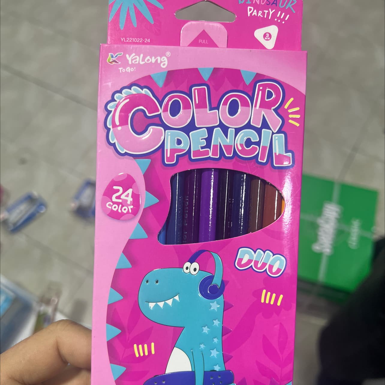 color pensil duo 12pcs dinasaur