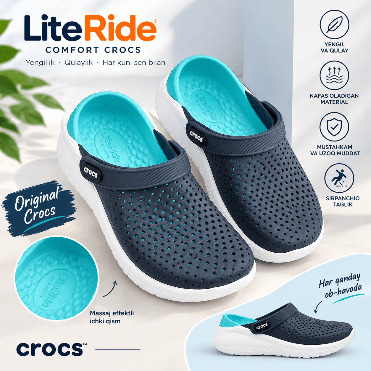 Crocs Siniy ichi ko'k